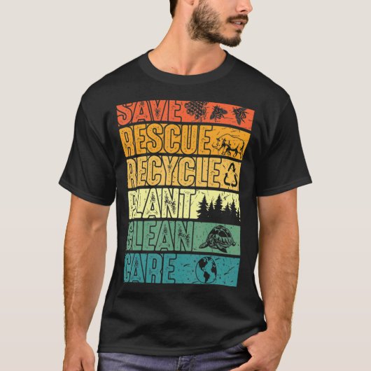 ビー救ツ救助動物の木の清浄な海Ca Tシャツ (正面)