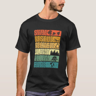 ビー救ツ救助動物の木の清浄な海Ca Tシャツ