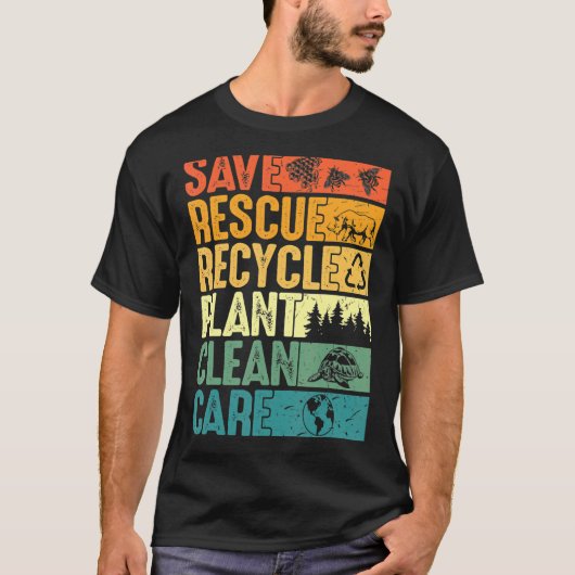 ビー救ツ救助動物の木の清浄な海Ca Tシャツ (正面)