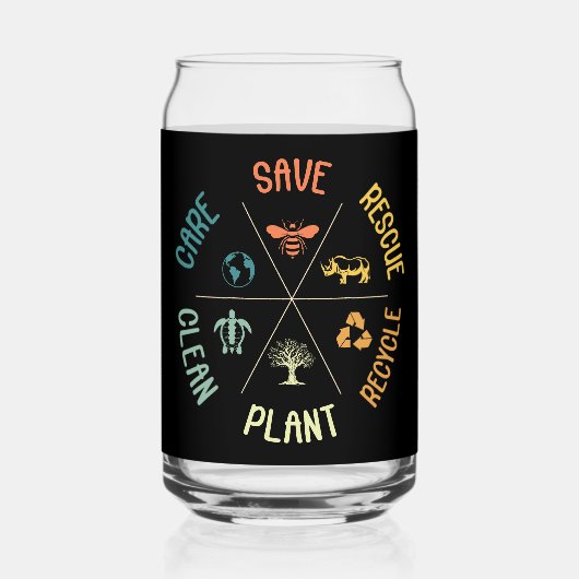 ビー救ツ救助動物リサイクルプラスティック地球の日 ガラス缶 (裏面)