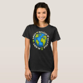 ビー救ツ救助動物リサイクルプラスティック地球ダ Tシャツ (正面フル)