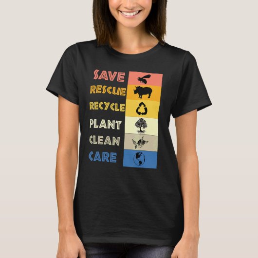 ビー救ツ救助動物リサイクルプラットアースダ Tシャツ (正面)