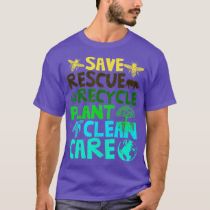 ビー救ツ救助動物リサイクルプラットアースダ Tシャツ