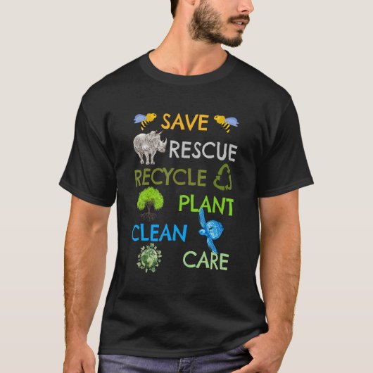 ビー救ツ救助動物リサイクルプラットアースダ Tシャツ (正面)