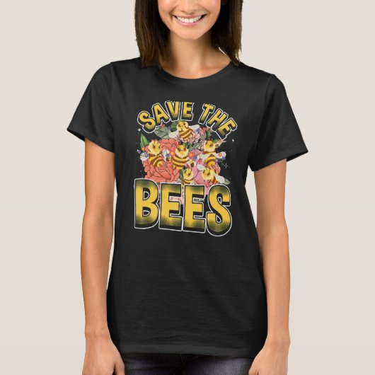 ビー救ツ養蜂家かわいいミツバチの衣装3 Tシャツ (正面)