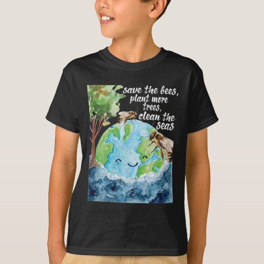 ビー救ツ – 環境保護地球日 Tシャツ (正面)