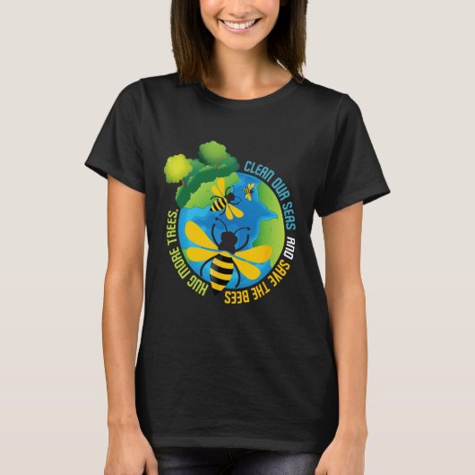 ビー救ツ – 環境保護地球日 Tシャツ (正面)