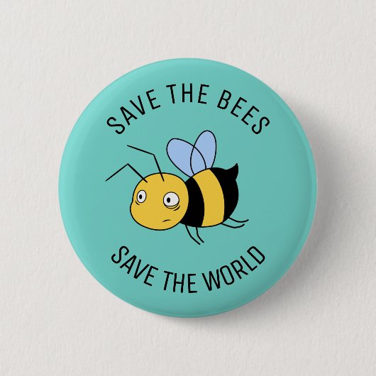 ビー救ツ、疲れた労働者が緑に 缶バッジ (正面)