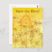 ビー救ビーSkip野花ミツバチ ポストカード (正面/裏面)