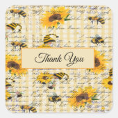 ビー格言ひまわり スクエアシール (正面)