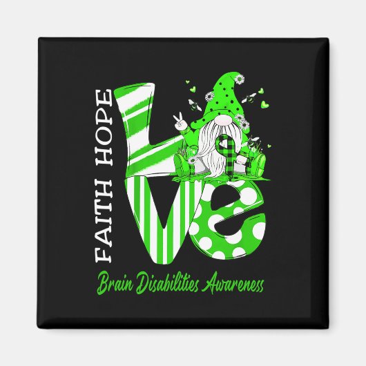 ビー格言ラブ脳障害認識度 マグネット (正面)