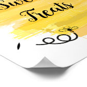 ビー水彩甘いお菓子の看板 ポスター (角)