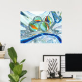 ビー玉のボウル，大きなポスター ポスター (ホームオフィス)