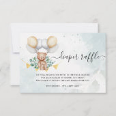 ビー玉待ちオムツラッフルベビーシャワーカード サンキューカード (正面)