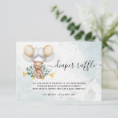 ビー玉待ちオムツラッフルベビーシャワーカード サンキューカード (スタンド正面)