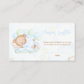 ビー玉待ち赤ちゃんシャワーああ男の子おむつラッフルカード エンクロージャーカード (正面)