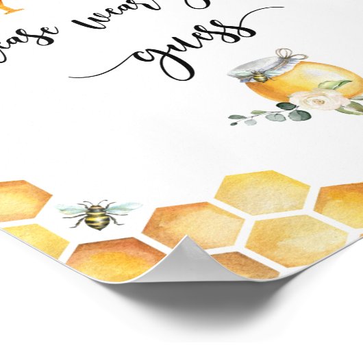 ビー男の子か女の子お願いあなたの推測のサイン衣服 ポスター (角)