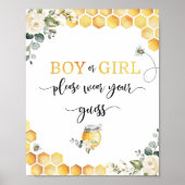 ビー男の子か女の子お願いあなたの推測のサイン衣服 ポスター (正面)
