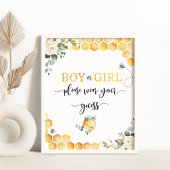 ビー男の子か女の子お願いあなたの推測のサイン衣服 ポスター