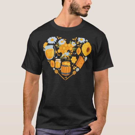 ビー男カッコいい女の養蜂蜂の巣蜂 Tシャツ (正面)