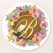 ビー紙コースター ラウンドペーパーコースター (正面)