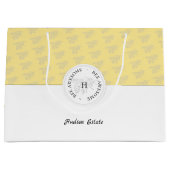 ビー素晴らしシルバーハニービーモノグラパーソナライズされたム ラージペーパーバッグ (正面)