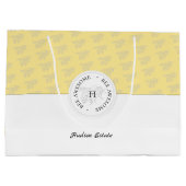 ビー素晴らしシルバーハニービーモノグラパーソナライズされたム ラージペーパーバッグ (裏面)