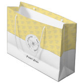 ビー素晴らしシルバーハニービーモノグラパーソナライズされたム ラージペーパーバッグ (正面アングル)