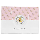 ビー素晴らしベビーガール |モノグラパーソナライズされたム ラージペーパーバッグ (裏面)