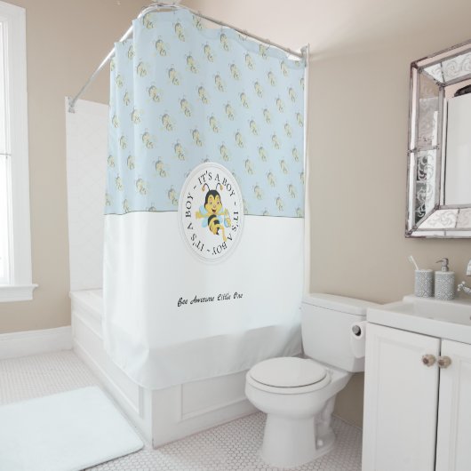 ビー素晴らし男の赤ちゃん |モノグラパーソナライズされたム シャワーカーテン (インサイチュ)