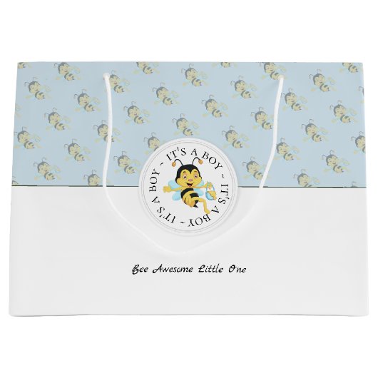 ビー素晴らし男の赤ちゃん |モノグラパーソナライズされたム ラージペーパーバッグ (正面)