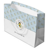 ビー素晴らし男の赤ちゃん |モノグラパーソナライズされたム ラージペーパーバッグ (裏面アングル)