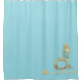 ビー素晴らし金ゴールドアクアスパークルマーメイド シャワーカーテン (正面)