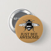 ビー素晴らし!ヴィンテージやる気を起こさせるアートギフト 缶バッジ (正面&裏面)