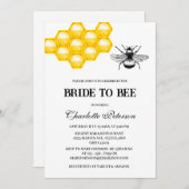 ビー素朴をテーマにしたブライダルシャワー 招待状 (正面/裏面)