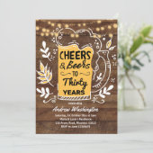 ビー素朴アと応援の男性30歳の誕生日 招待状 (スタンド正面)