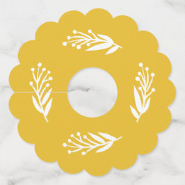 ビー素朴イエローワ空白のインラベル ワイングラスタグ