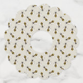 ビー素朴イエローワ空白のインラベル ワイングラスタグ (裏面)