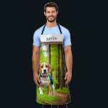 ビー素朴グル犬ランニングの森の中 エプロン<br><div class="desc">このエプロンデザインは緑豊かなランニング森の中の美しいビーグルの森を特徴としている。名前を追加してカスタマイズする。あなた素晴らしの人生における愛国者の狩人や犬愛好者のために家族の素晴らし調理師やグリラーのために父の日や誕生日の贈り物を作る。Simple Farmhouse Pressによって作成。</div>