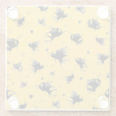 ビー素朴コースター – 手描き、ファームハウスギフト ガラスコースター (裏面)