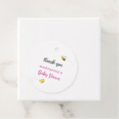 ビー素朴チ&バタフライガールベビーシャワー付きコウノトリ フェイバータグ (インサイチュ)