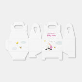 ビー素朴チ&バタフライガールベビーシャワー付きコウノトリ フェイバーボックス (折り畳みなし)