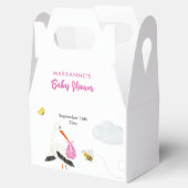 ビー素朴チ&バタフライガールベビーシャワー付きコウノトリ フェイバーボックス (オープン)