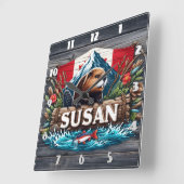 ビー素朴バーバイスノーマウンテン スクエア壁時計 (傾斜)