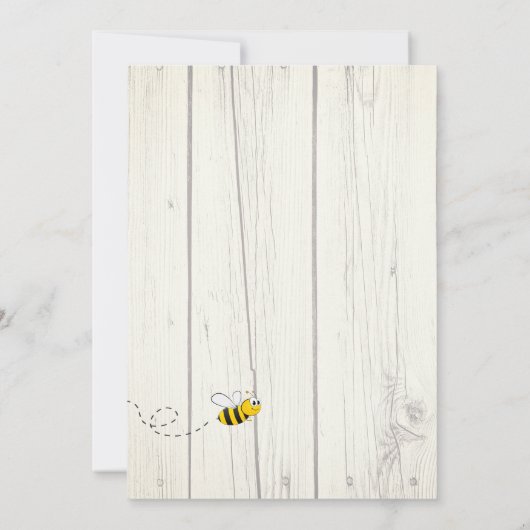 ビー素朴ベイビーシャワーひまわり白木 招待状 (裏面)