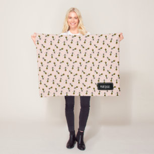 ビー素朴ベビーガールブランケット付名前をカスタムする フリースブランケット