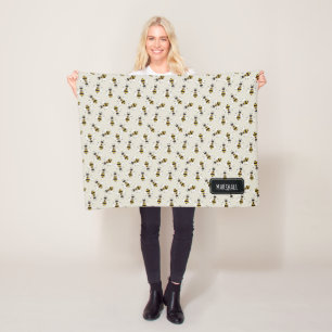 ビー素朴ベビーブランケットと名前をカスタムする フリースブランケット