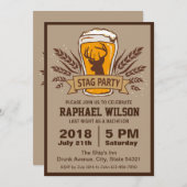 ビー素朴ル大麦ステーキ/バチュラーパーティカード 招待状 (正面/裏面)