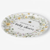 ビー素朴ワイルドフラワーベビーシャワー紙プレート ペーパープレート (アングル)