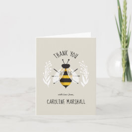 ビー素朴図解入りの、写真付きの折り畳みThank You Note Card カード
